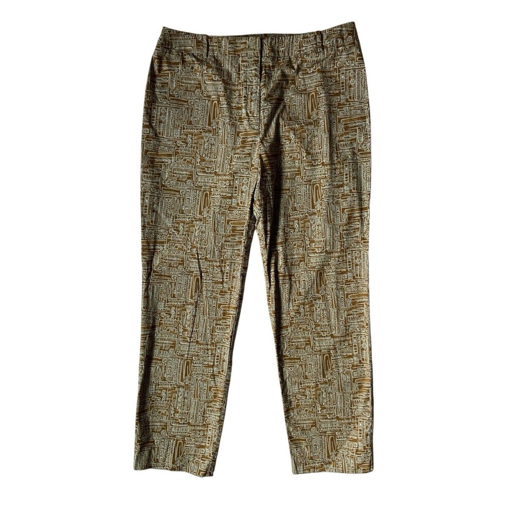 Perunvian Connection Pima Cotton Slim Pants Size 14 Andean Print Artisan Lagom